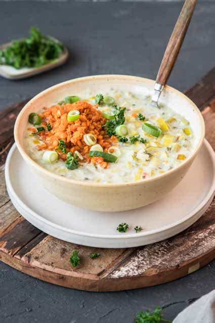 Vegane K Se Lauch Suppe Ohne Hackfleisch Freiknuspern