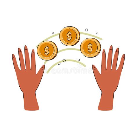 Hands Holding Coins Money Transfer Receive Hold Concept Stock Vector