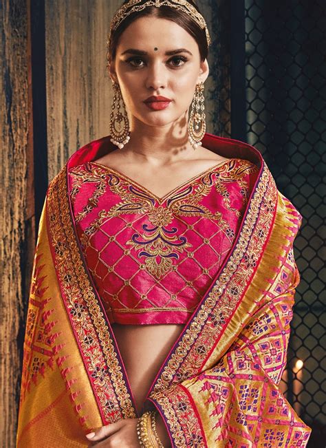 Buy Pink Banarasi Silk Pure Wedding Wear Saree In Uk Usa And Canada