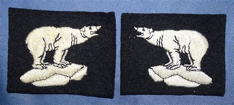 Pair WWII British Made USMC 1st Marine Brigade Iceland Patches