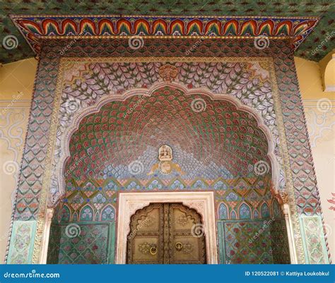 Rose Gate At The Chandra Mahal Jaipur City Palace Royalty Free Stock