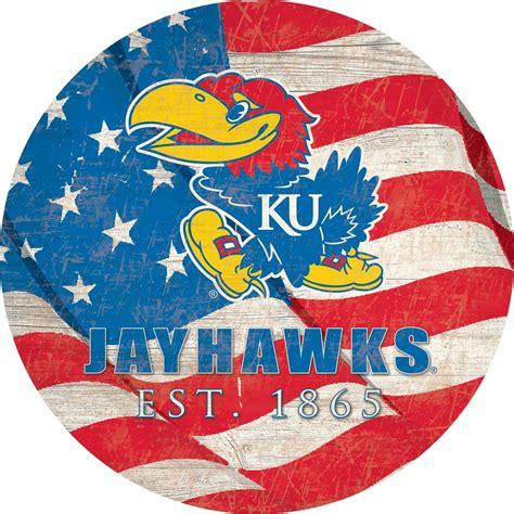 Kansas Jayhawks 12 Team Color Flag Sign