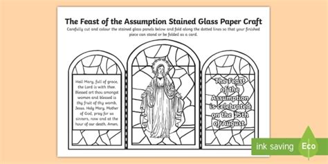 Feast Of The Assumption Stained Glass Paper Craft