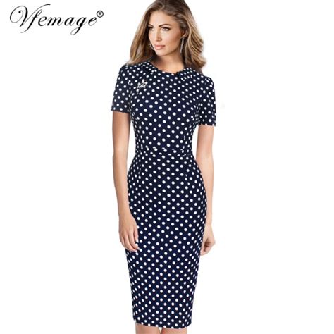 Vfemage Womens Elegant Vintage Spring Summer Polka Dot Casual Work