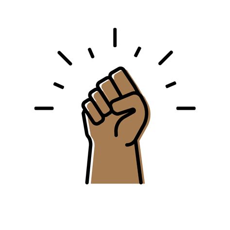 Black Raised Fist Protest Symbol Icons Hands Clenched Power Symbol