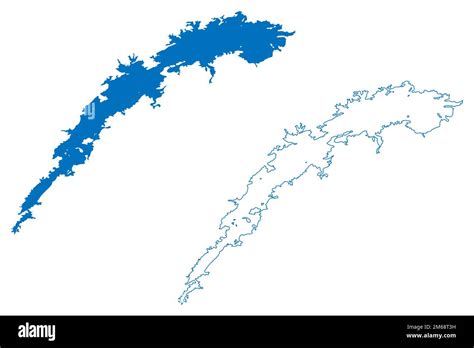 Lake Kariba Reservoir (Africa, Republic of Zambia and Zimbabwe) map ...