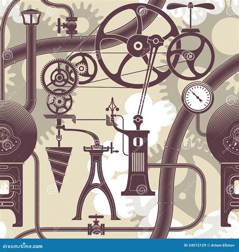 Steampunk Pattern Stock Vector Illustration Of Drill 24015129