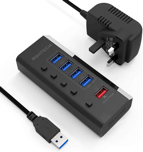 Hub USB RSHTECH 5 Ports USB 3 Hub Avec 4 Ports USB 3 0 1 Port De