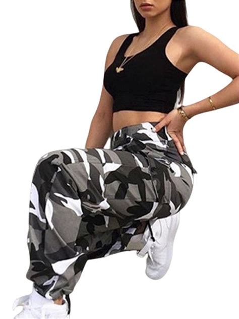 Centuryx Summer Camo Cargo Trousers Pants For Women Casual Military Army Combat Camouflage Jeans