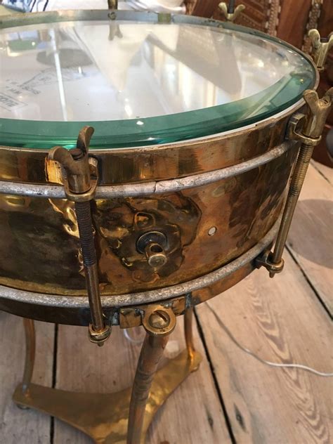 Solid Brass Military Or Marching Band Snare Drum Converted To Table Early 1900s At 1stdibs