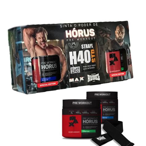 Kit 2 Pré Treino Horus 150g Cada Strap Max Titanium