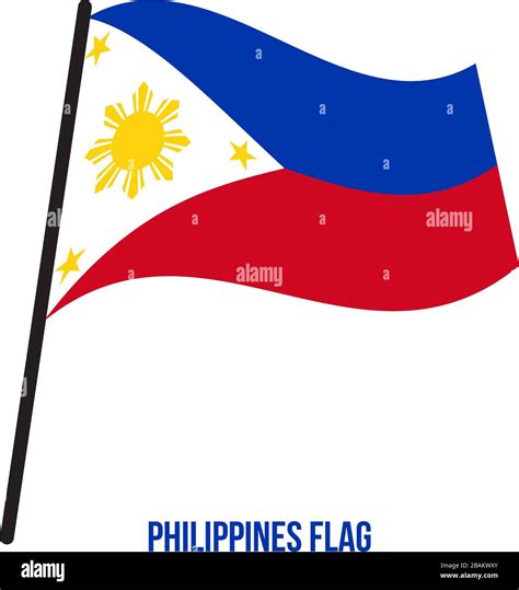 Philippines Flag Waving Vector Illustration On White Background