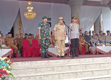 Pemkab Rohul Apel Akbar Linmas Dan Pergeseran Pasukan Pengamanan