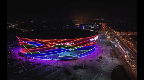 MVM Dome Budapest Events Venue With Dynamic Neon Colours RDX