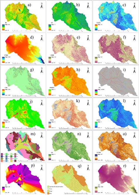 Spatial Maps For The Variables Used To Predict Soil Salinity A Bi B