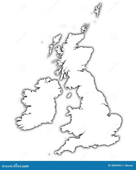 Great Britain Map With Shadow Stock Illustration Illustration Of High