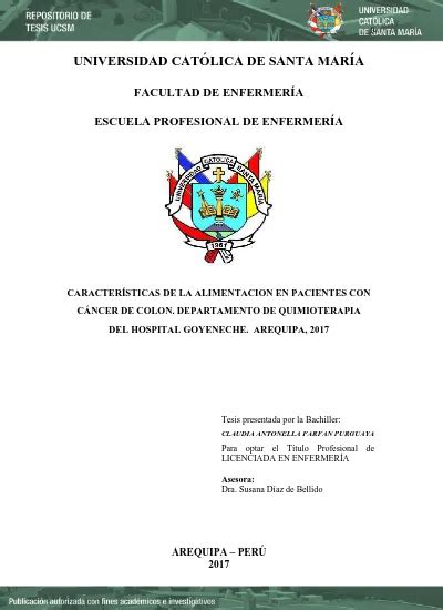 Características de la Alimentación en Pacientes con Cáncer de Colon