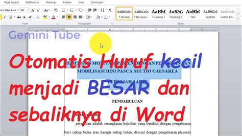 Cara Otomatis Mengubah Huruf Kecil Menjadi Besar Sebaliknya Di Word