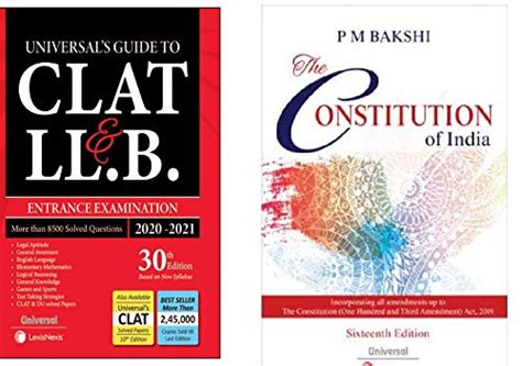 Buy Clat Llb Entrance Examuniversal Guide To Clat And Llb With The Constitution Of India By Pm