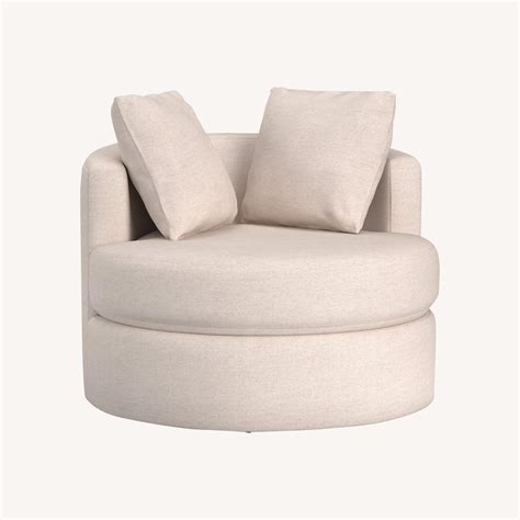 Pottery Barn Balboa Upholstered Swivel Armchair AptDeco