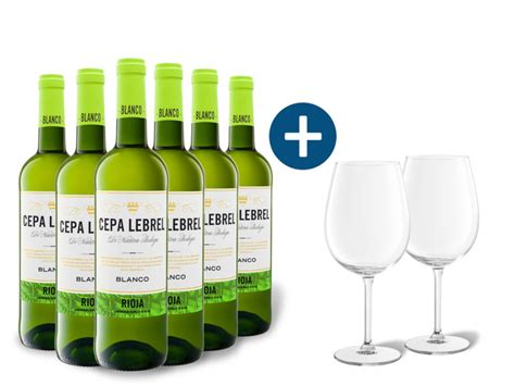 6 x 0 75 l Flasche Weinpaket Cepa Lebrel Blanco DOC trocken Weißwein