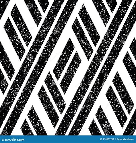 Vector Seamless Texture With Black And White Bands Modern Stylish