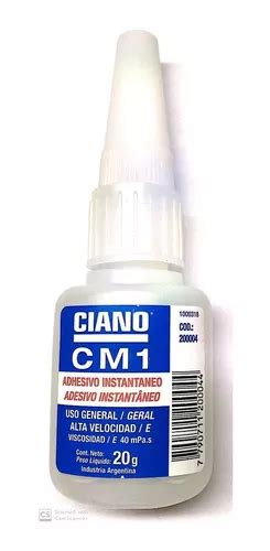 Adhesivo Cianoacrilato Cm1 Pegamento Inst 20grs