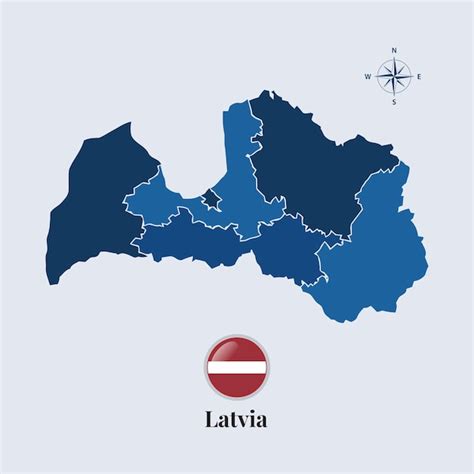 Premium Vector | Latvia map with flag latvia flag map