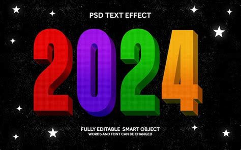 Novo Ano 2024 Arquivo Psd De Efeito De Texto PSD Premium