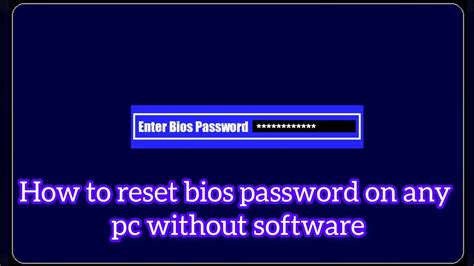 How To Reset Bios Password On Any Pc Without Software Pc Main Bios Password Reset Kaise Karen