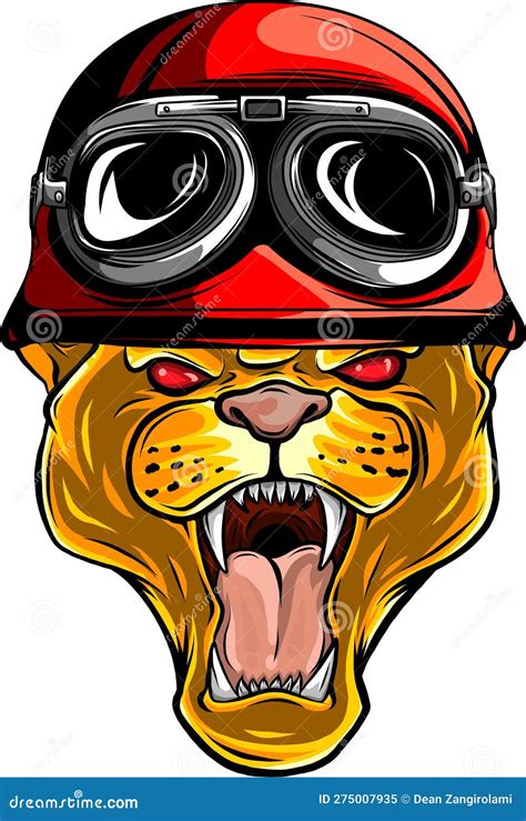 Cougar Panther Mascot Head Vector Graphic On White Background Stock