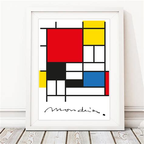 Composition With Red Blue And Yellow Piet Mondrian Etsy