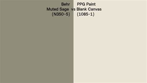 Behr Muted Sage N Vs Ppg Paint Blank Canvas Side By