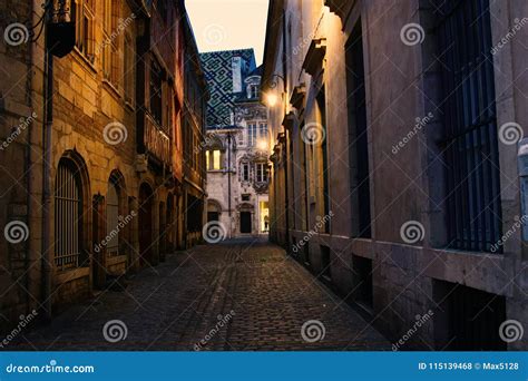 Narrow Medieval Streets And Mixture Of Architecture Styles Stock Photo