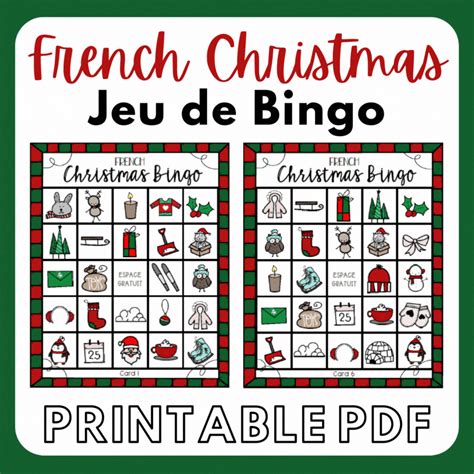 FRENCH Christmas Noël Jeu de BINGO With 32 different cards Calling