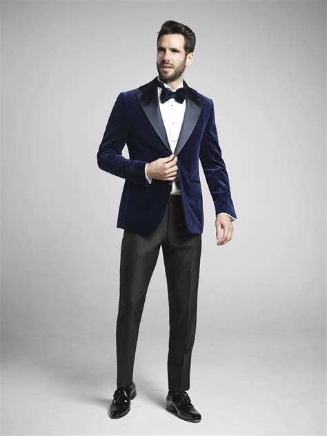 Navy Velvet Dinner Jacket Velvet Jacket Men Velvet Blazer Mens Blue