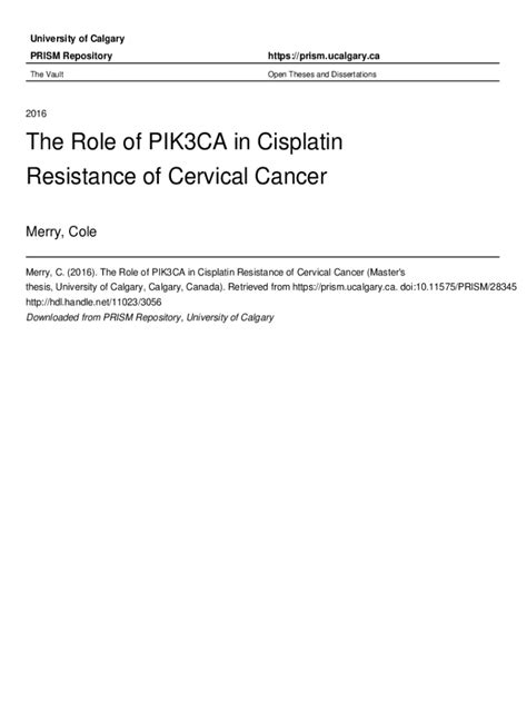 Fillable Online Prism Ucalgary HeLa Cells Stably Expressing Both PIK3CA