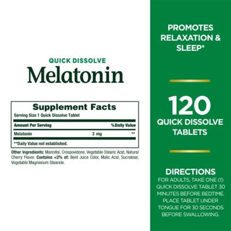 Nature S Bounty Melatonin Sleep Aid Quick Dissolve Tablets Mg