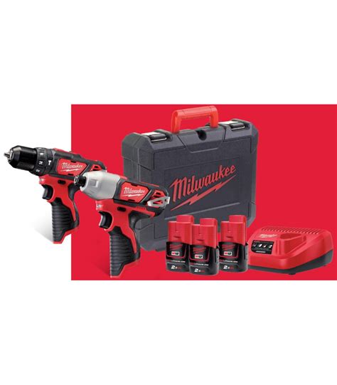 Kit V Trapano Percussione Avvitatore Impulsi Milwaukee M Bpp A C