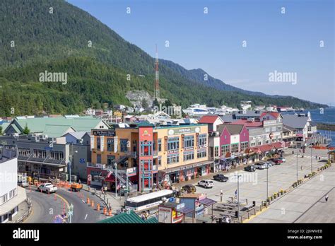 Shops And Restaurants On Front Street Ketchikan Alaska By The Cruise ...