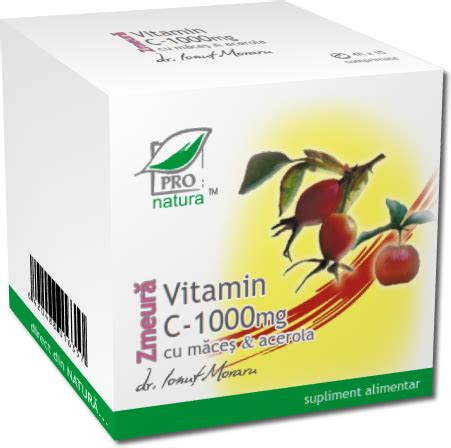 Vitamina C 1000mg Maces Acerola Zmeura 10cp Medica Pret 5 7 Lei