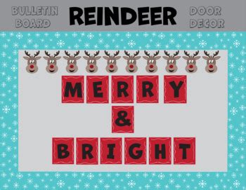 Reindeer Bulletin Board/Door Decor by Golden Days Classroom | TPT