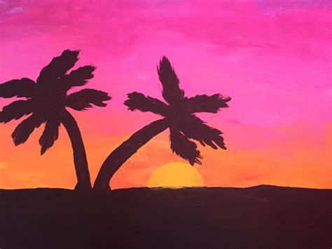 painted sunset silhouette  doodleart  deviantart