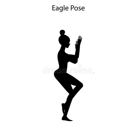 Eagle Pose Yoga 7 Color Chakra Watercolor Painting Pattern Stock