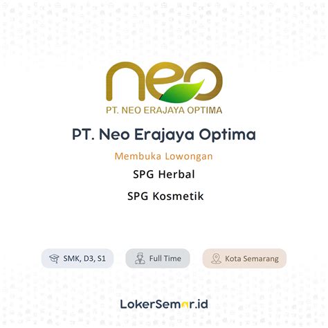 Lowongan Kerja SPG Herbal SPG Kosmetik Di PT Neo Erajaya Optima