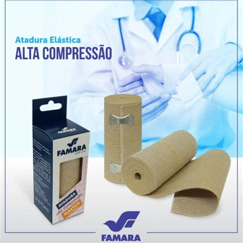 Atadura El Stica Alta Compress O Cm Cor Bege Mundo Lipedema