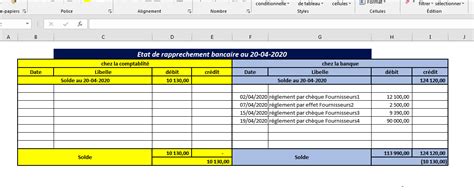 Exemple De Tat De Rapprochement Banciare Excel Periodic Table