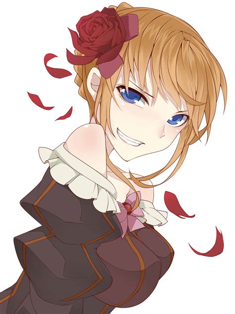 Safebooru Bare Shoulders Beatrice Blonde Hair Blue Eyes Blush Dress