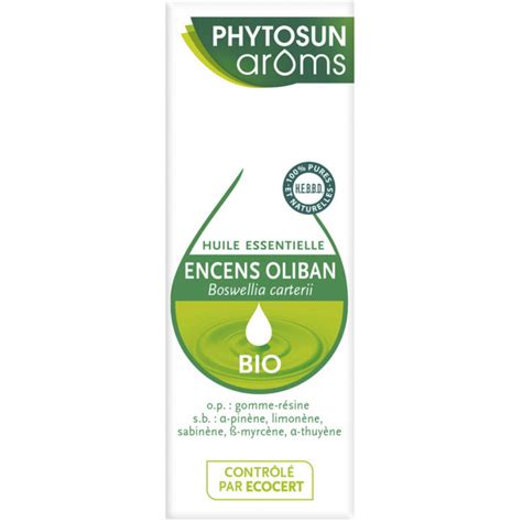 Phytosun Aroms Huile Essentielle Bio Encens Oliban Vertus