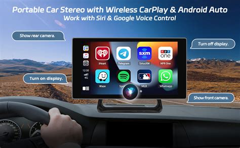 Hikity Autoradio Portatile Con Dash Cam K Senza Fili Apple Carplay